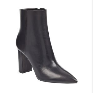 Marc Fisher Lorena Black Faux Leather Pointed Booties Ankle Size 11